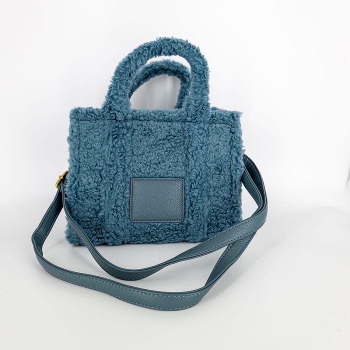 Mały kuferek bukla baranek z regulowanym paskiem Palianoa jeansowy