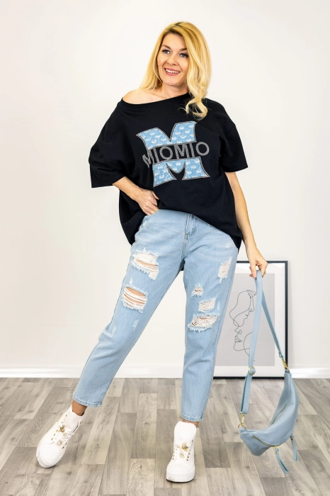 Spodnie jeansowe z dziurami i kieszeniami Periasca light denim blue