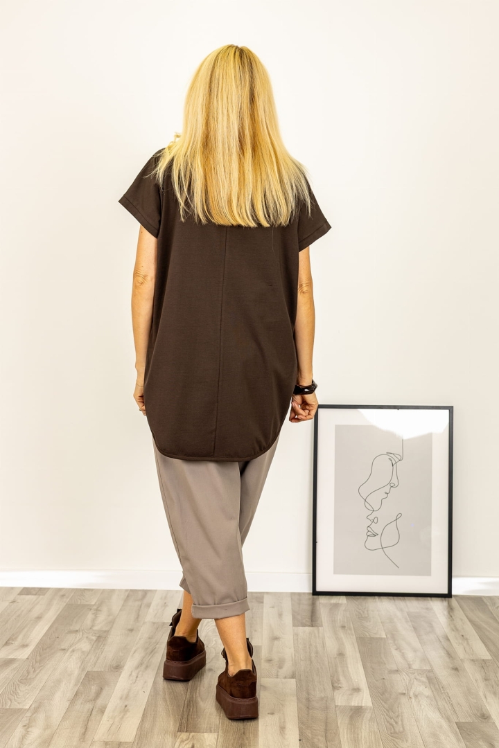 Oversizowa tunika brązowa