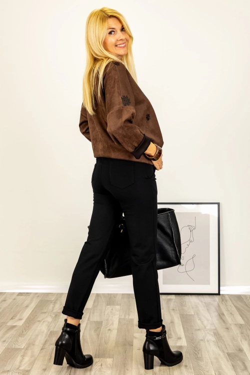 Stylowe czarne legginsy damskie push up z wysokim stanem