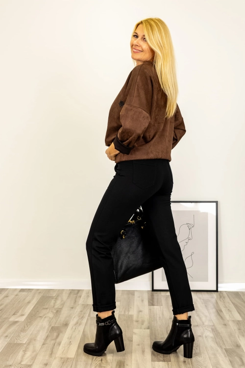 Legginsy damskie Senisea, czarne, modelujące sylwetkę