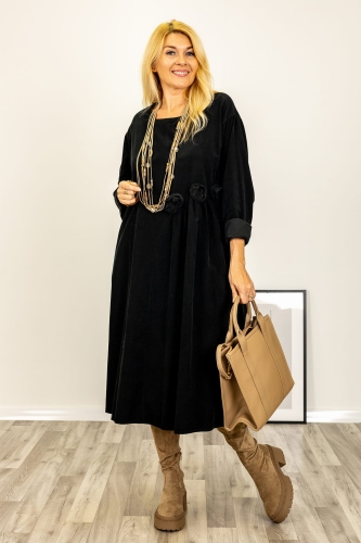 Sukienka Monteodorisioa czarna oversize midi casual Antaresa