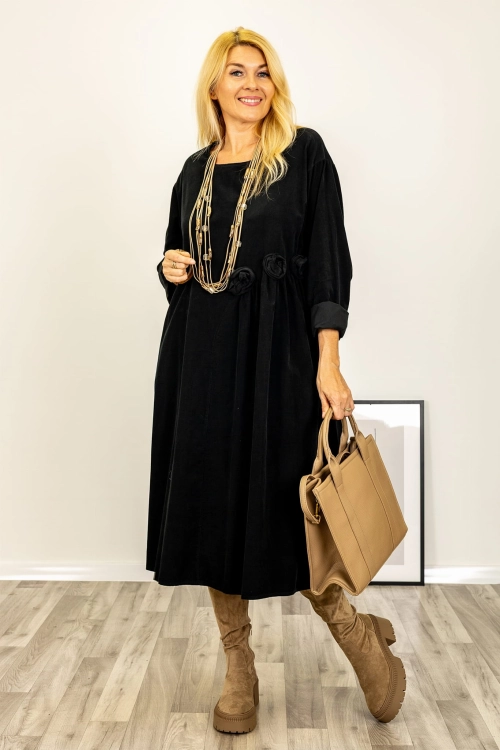 Sukienka Monteodorisioa czarna oversize midi casual Antaresa