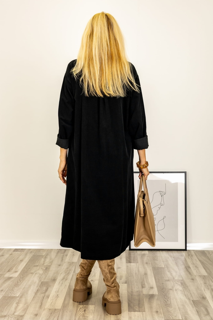 Sukienka Monteodorisioa czarna bawełniana z marszczeniem Antaresa