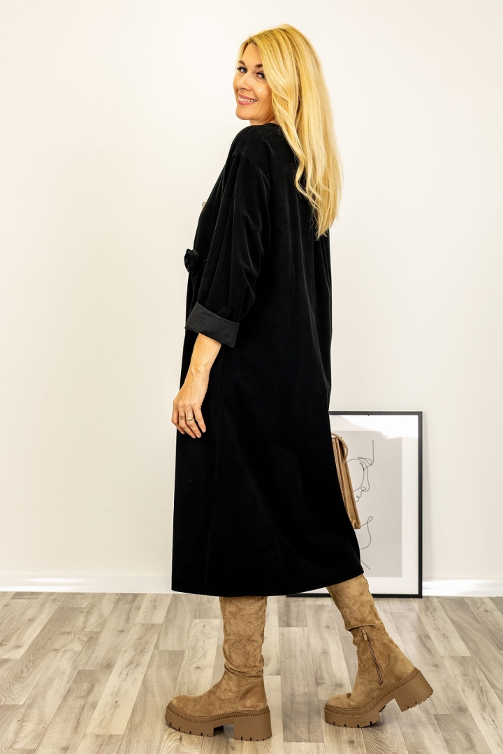 Sukienka Monteodorisioa czarna luźna midi bawełna Antaresa