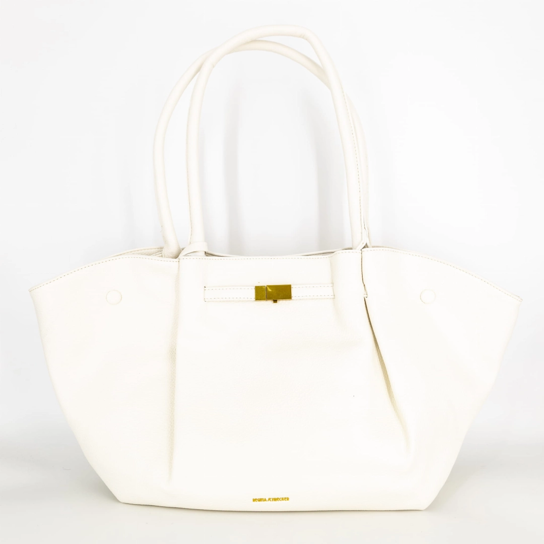Torebka Loanoa shopper wykonana z ekoskóry firmy Regina Schrecker biała duża i pojemna z portmonetką w eleganckim fasonie Antaresa