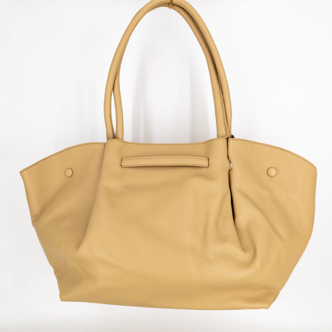 Elegancka torebka shopper Loanoa beżowa ciemna A4 na ramię Antaresa