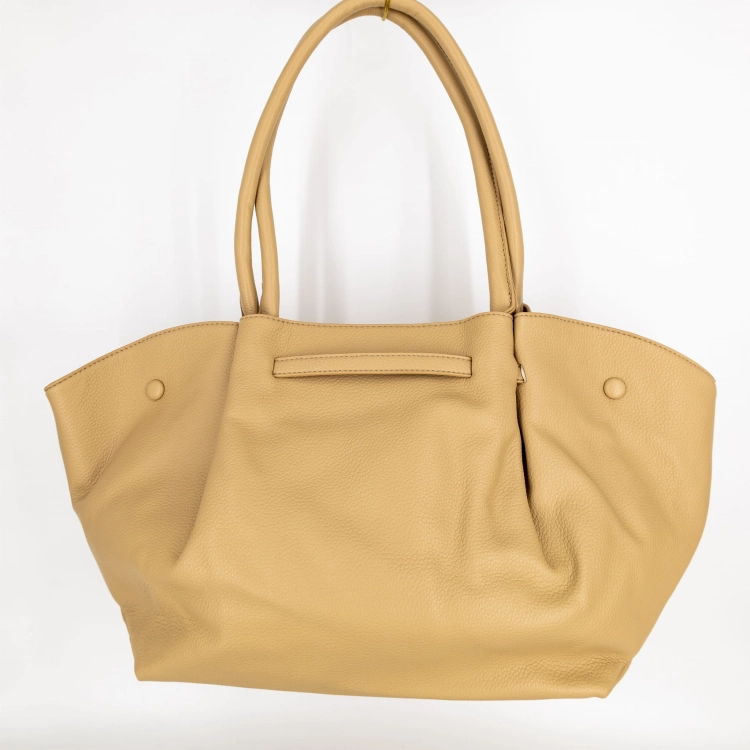 Elegancka torebka shopper Loanoa beżowa ciemna A4 na ramię Antaresa