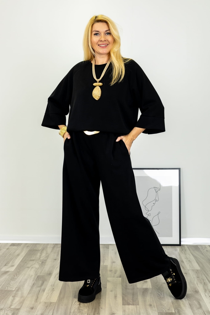 Włoska bluzka damska Sannita czarna odzież włoska ubrania z Włoch