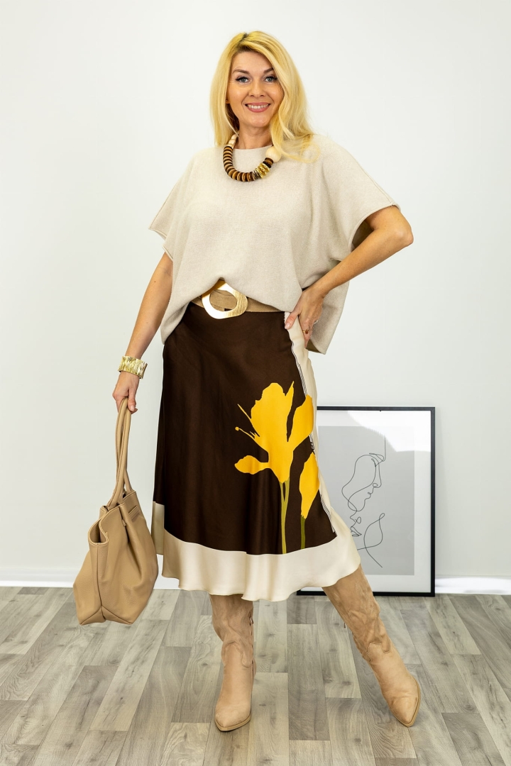 Spódnica Sanmauro midi Mihos o rozkloszowanej linii