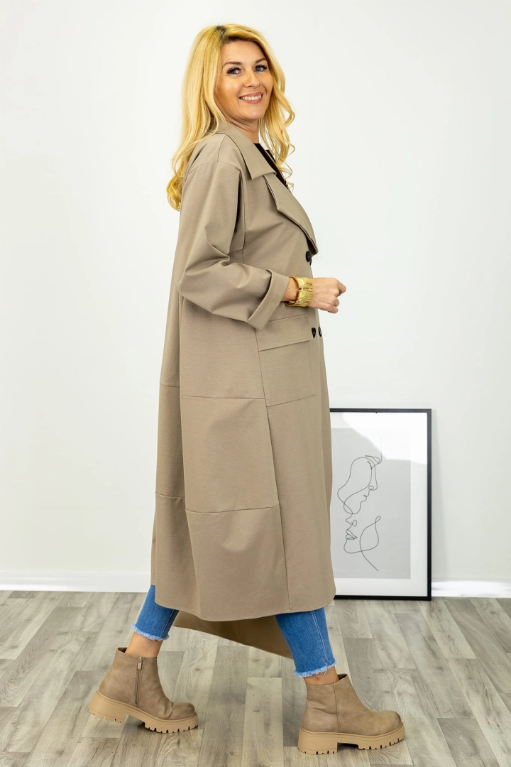 Płaszcz Verceia fango na sezon przejściowy o prostej konstrukcji