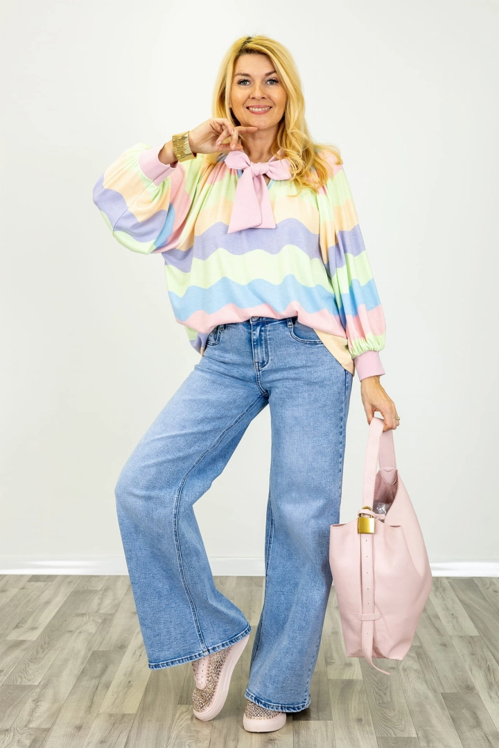 Spodnie damskie Collagna denim blue typu szwedy