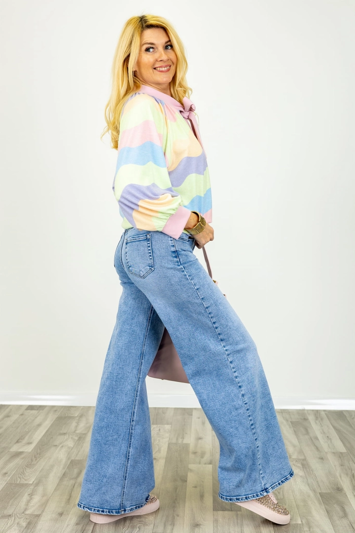 Jeansy szwedy Collagna denim blue z kieszeniami