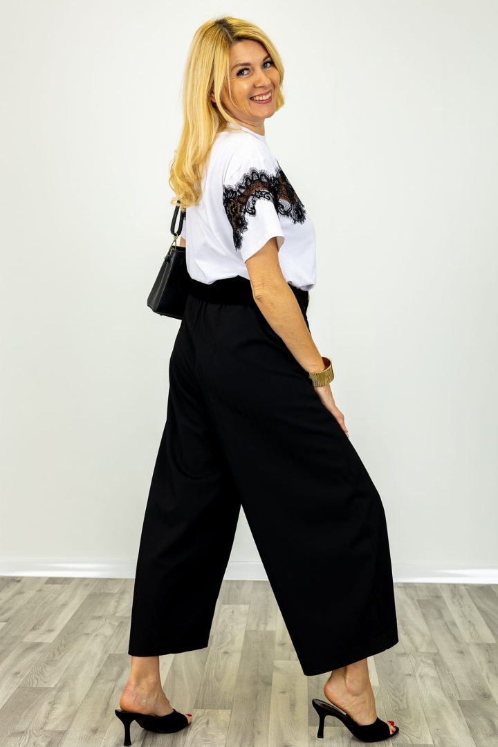 Czarne spodnie Acreide wide leg z bocznymi kieszeniami