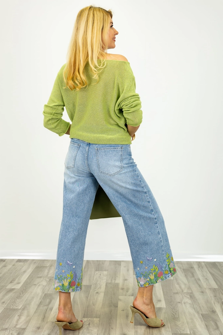 Spodnie jeansowe Casapesenna w kolorze light denim blue z haftem