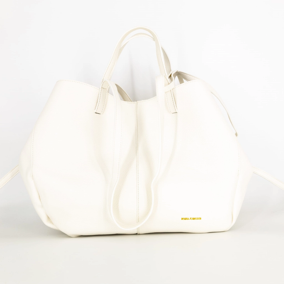 Biała torba Minervino shopper A4 do codziennego noszenia