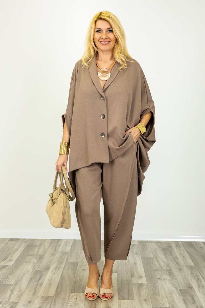 Asymetryczna narzutka oversize kimono rękaw zapinana fango