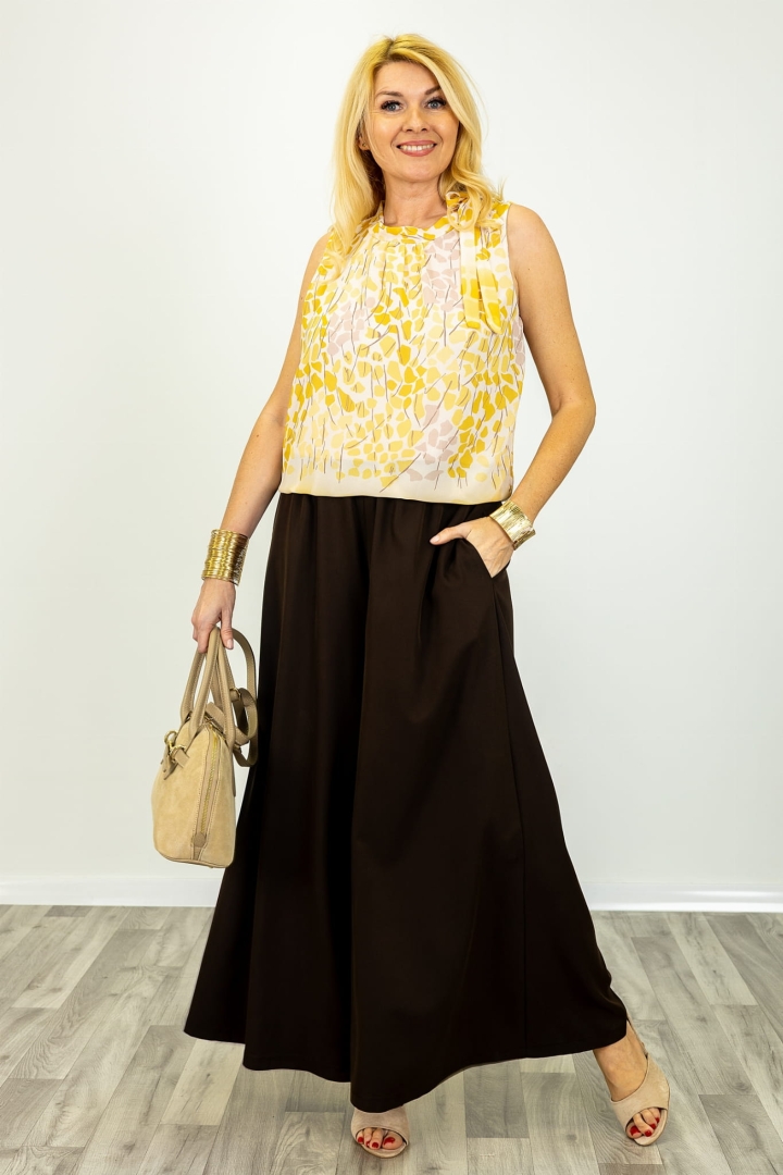 Palazzo Valdisotto brązowe z kieszeniami po bokach i wysokim stanem