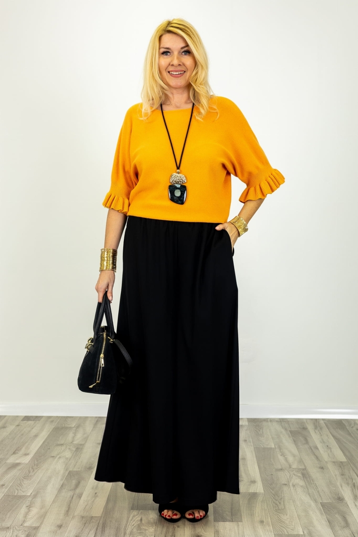 Palazzo Valdisotto czarne z kieszeniami po bokach i wysokim stanem