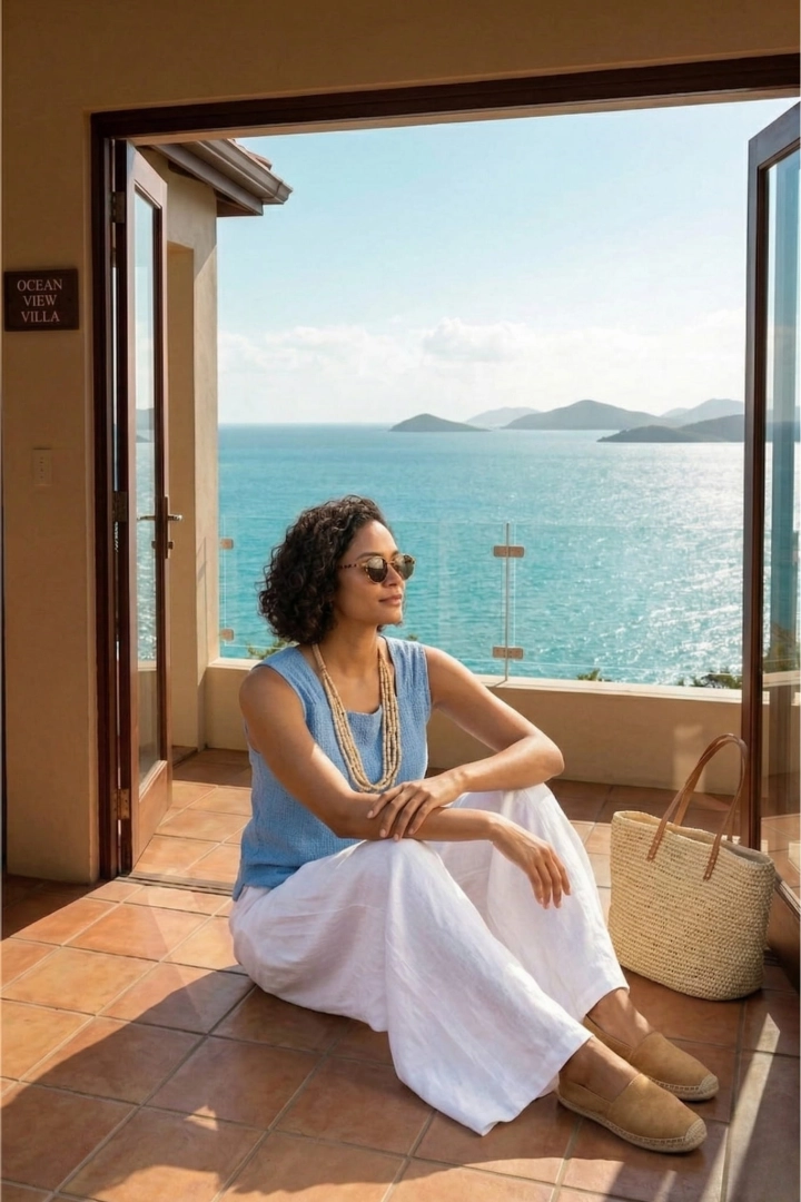 Lniane spodnie palazzo Barbona białe z zakładkami przy kieszonkach