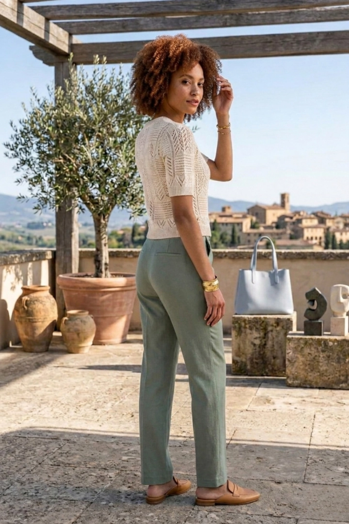 Bluzka damska ażurowa boho rozpinana lekka narzutka krótki rękaw Roverchiaretta