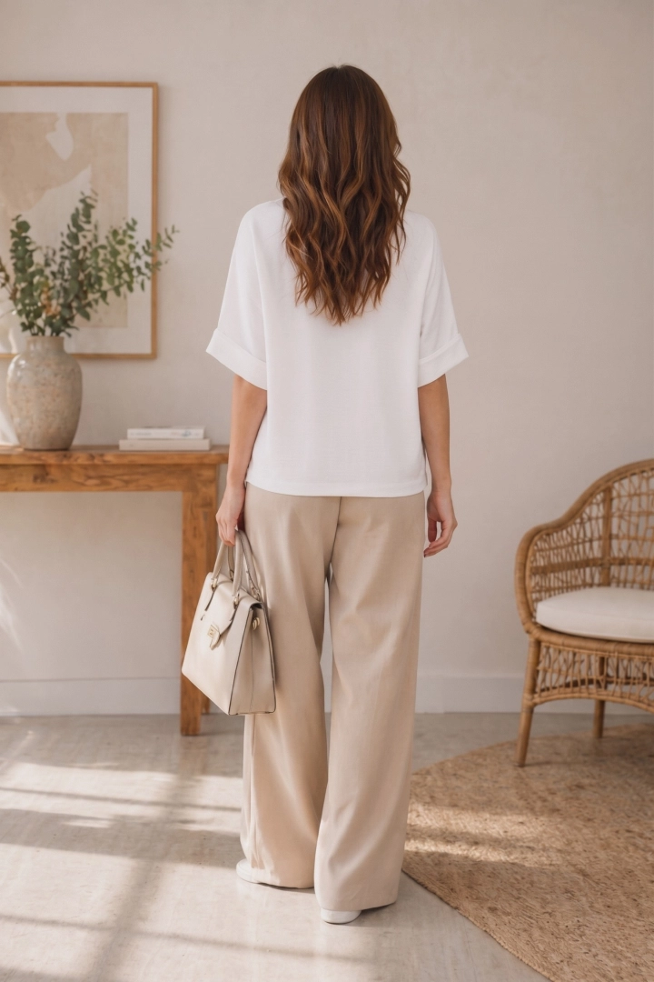 Bluzka damska biała elegancka z kamieniami przy dekolcie Silvi