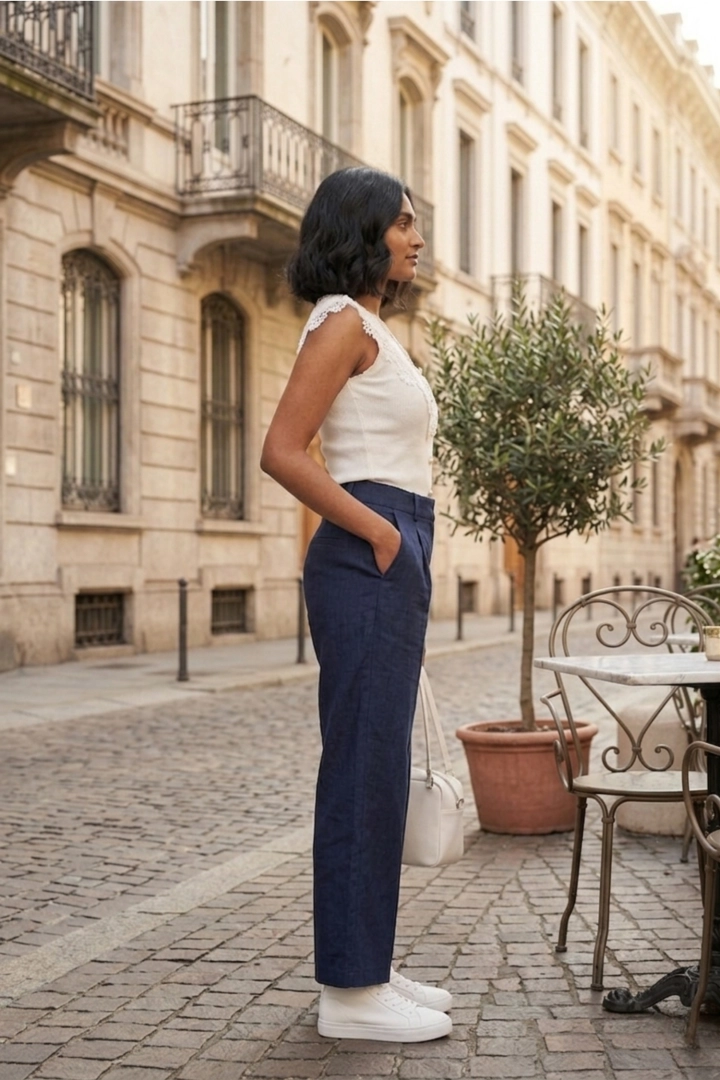 Bluzka damska Eupilio biała na lato z koronką i dopasowanym krojem zapewnia wygodę i stylowy wygląd.