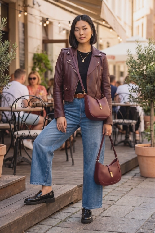 Jeansy damskie Belgiardino denim blue wide leg z kieszonką w serca