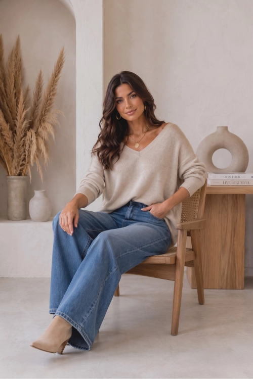 Jeansowe spodnie damskie denim blue Belgiardino z kieszenią w serca