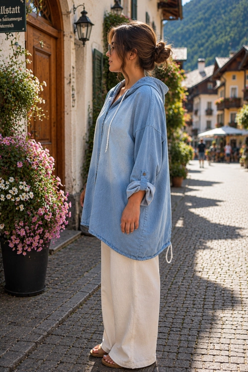 Włoska kurtka jeansowa damska light denim blue Marittimo