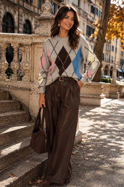 Sweter damski w stylu preppy fango Lasieso