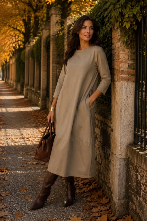 Sukienka damska midi fango oversize bombka plus size Gemmano