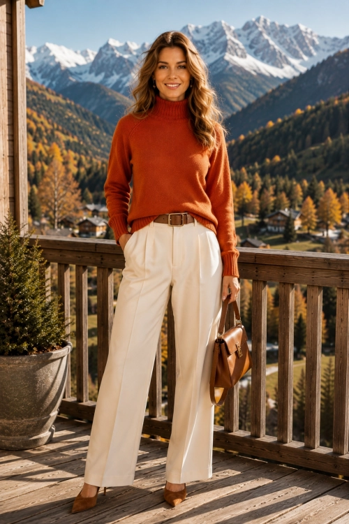 Sweter z golfem rudy casual Fuenlabrada