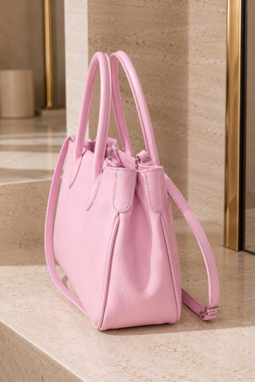 Elegancka torebka shopper pudrowy róż Escusaguat