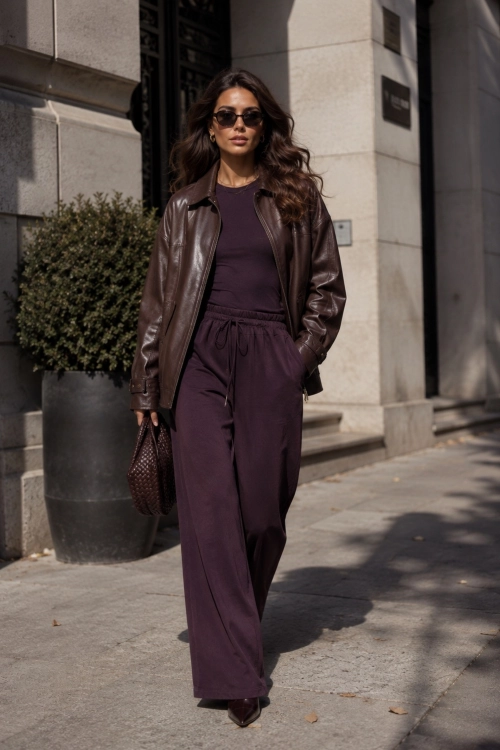 Figowe spodnie wide leg casual Estallo