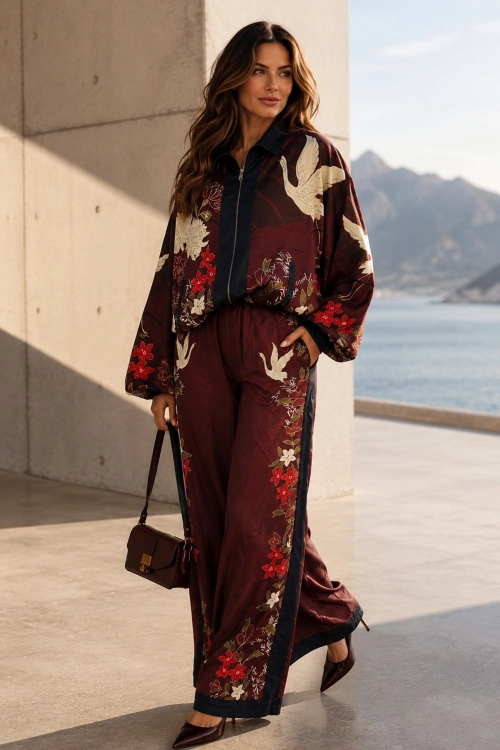 Bluza bomberka bordowa elegancka Asnurri