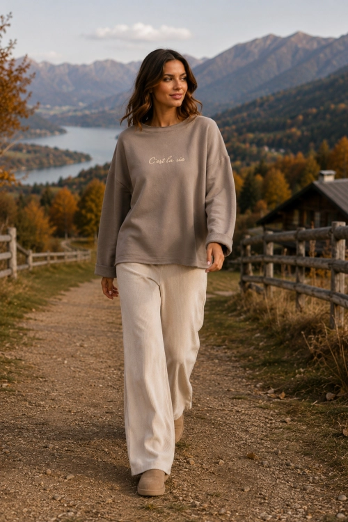 Bluza oversize fango casual Casafort