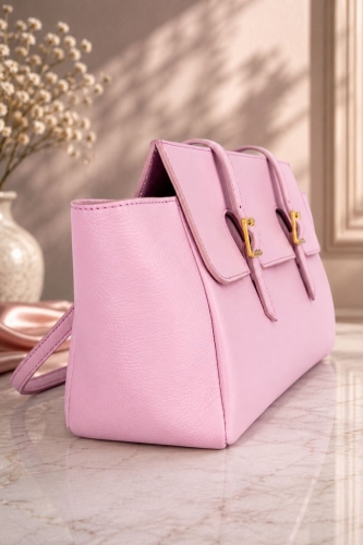 Pudrowo różowa torebka skórzana damska typu tote bag z eleganckim fasonem Yespola