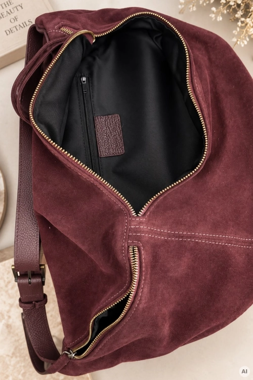 Bordowa nerka crossbody damska do noszenia na skos Cornella.