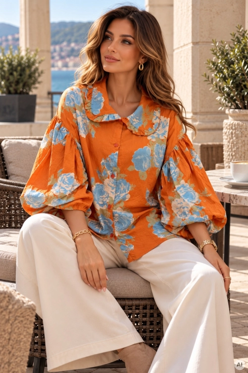 Koszula damska oversize Talencola w kwiaty