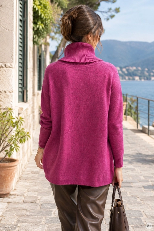 Golf fuksja Bollatea mega oversize z rękawami kimono