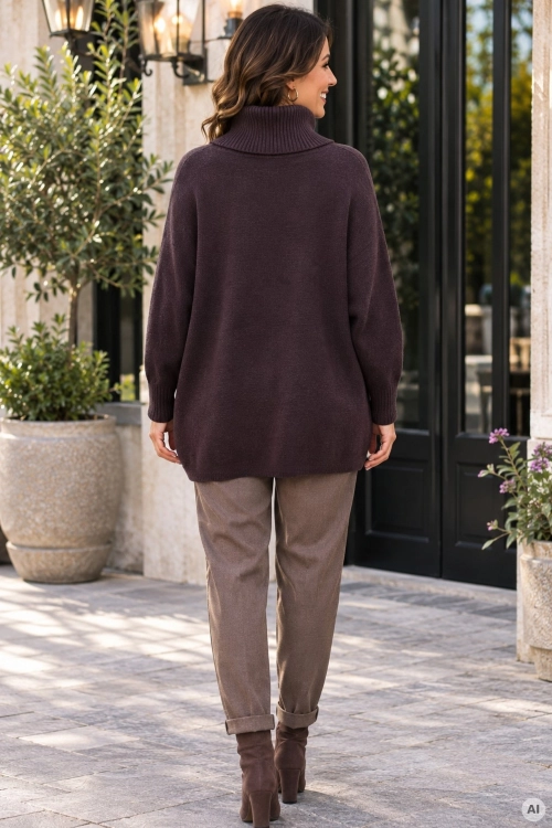 Dzianinowy golf damski Bollatea mega oversize