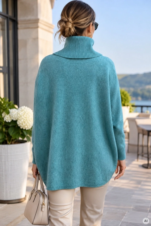 Dzianinowy golf damski Bollatea mega oversize