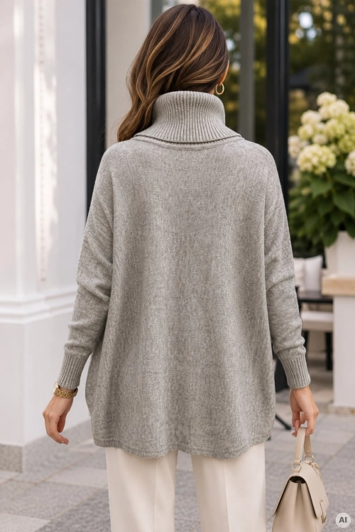 Dzianinowy sweter fango Bollatea z wysokim golfem