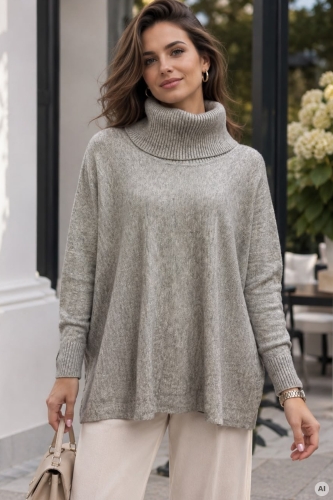 Dzianinowy golf damski Bollatea mega oversize