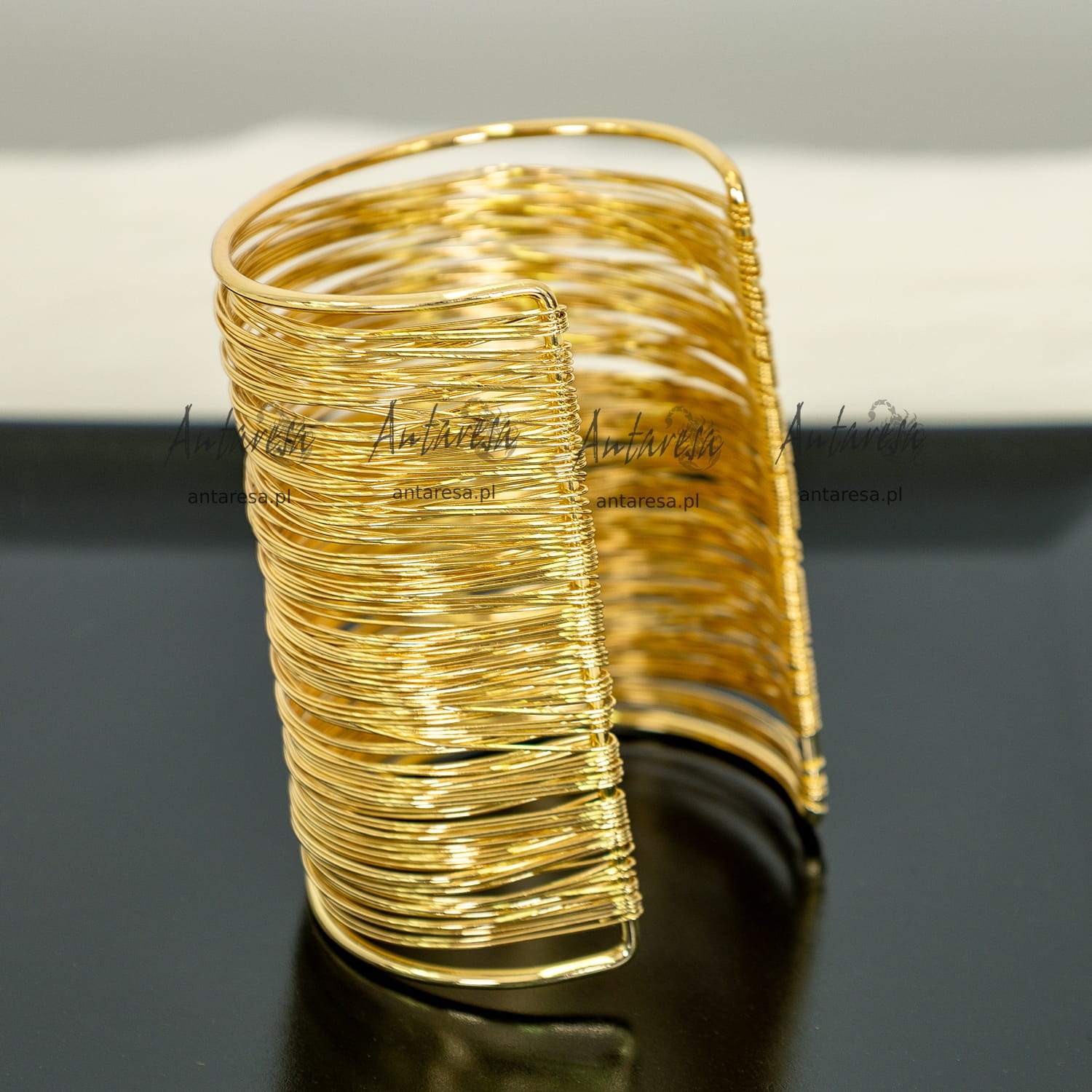 SZEROKA BRANSOLETKA BANGLE ZŁOTA